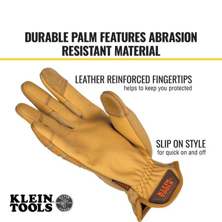 Klein Tools Leather All Purpose Gloves, Large 60608